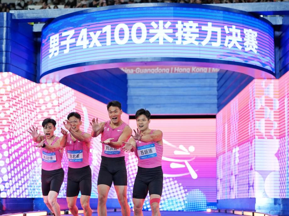 [图]苏炳添谢幕战获4&times;100米奋发第四 湖北队夺冠